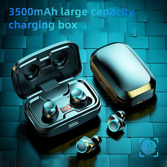 Sports Waterproof Earbuds Headsets With 3500mAh Charging Box