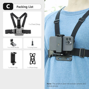 Chest Strap Belt Body Harness Phone Clip